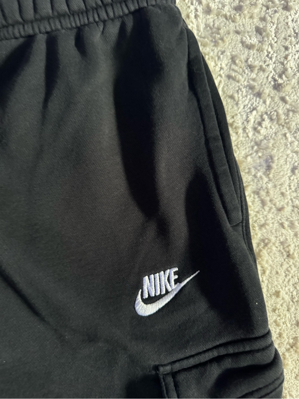 Nike womens small Black Cargo Sweatpants with White Swoosh - Picture 2 of 5
